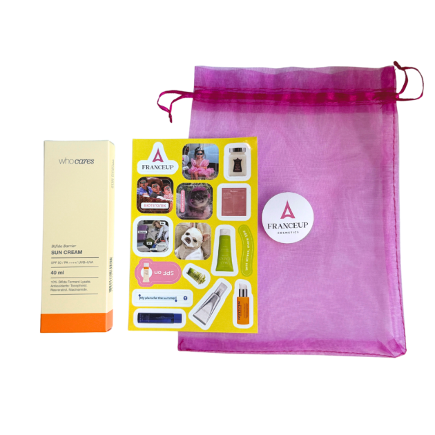 France Up Gift Set Подарунковий набір стікери + WhoCares spf 