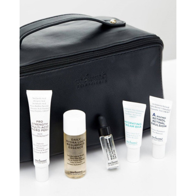 Melume Skinsational Starter Kit Стартовый набор с пятью миниатюрами и косметичкой melume