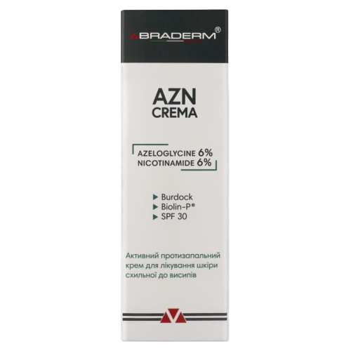 Braderm Azn Cream SPF 30 30ml Денний крем з ніацинамідом та СПФ