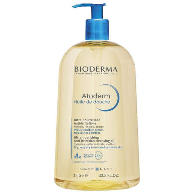 Bioderma Atoderm Huile de Douche 1L Масло-гель для душа для сухой и раздраженной кожи