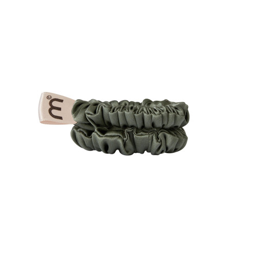 MON MOU Mini slim  Набір із 2 тонких резинок з натурального шовку, оливковий