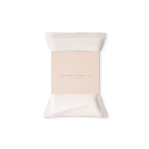 MON MOU Рушник-тюрбан з натуральним шовком білий