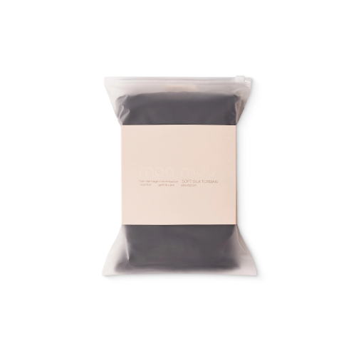 MON MOU Рушник-тюрбан з натуральним шовком чорний