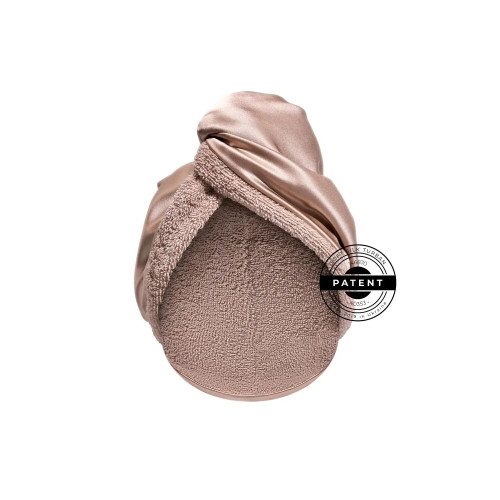 MON MOU Рушник-тюрбан з натуральним шовком бежевий