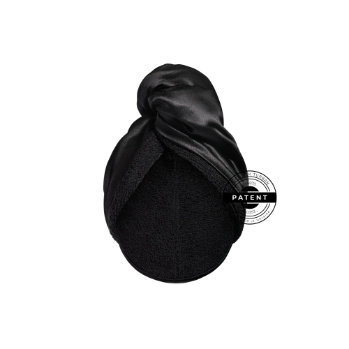 MON MOU Рушник-тюрбан з натуральним шовком чорний