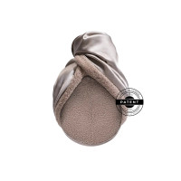 MON MOU Рушник-тюрбан з натуральним шовком сіро-бежевий