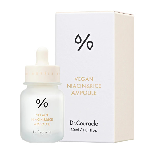 Dr.Ceuracle Vegan NIACIN&RICE Ampoule 30ml Ампульна сироватка для вирівнювання тону з ніацинамідом та екстрактом рису