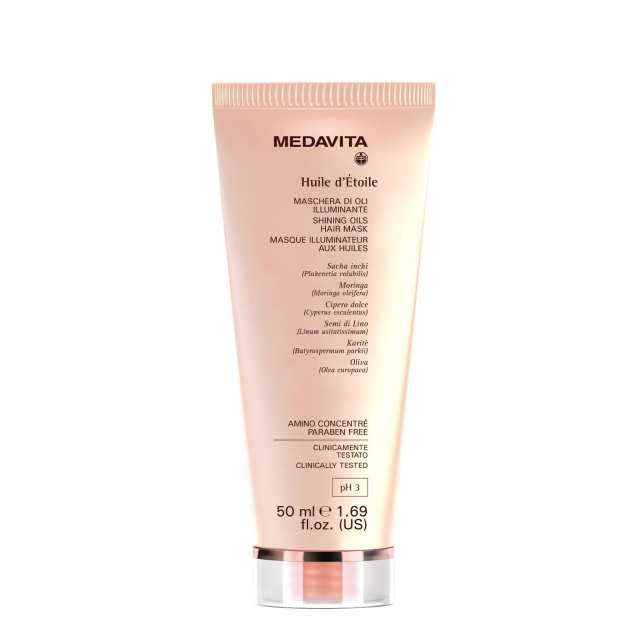 Medavita Huile D'etoile Shining Oils Hair Mask 50ml Маска для блиску та шовковистості для всіх типів волосся з дорогоцінними оліями