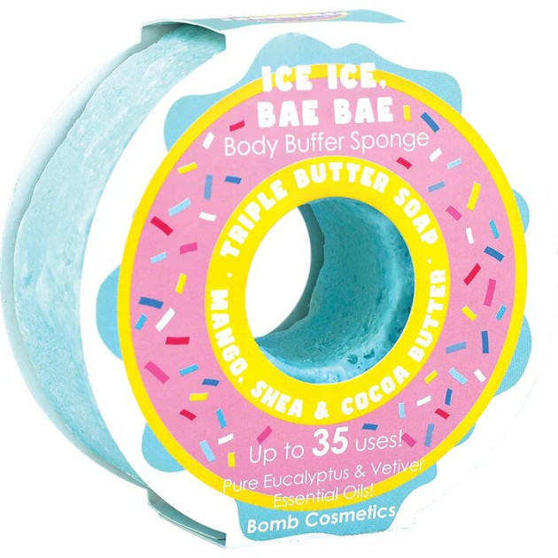 Bomb Cosmetics Губка с мылом Ice Ice Bae Bae Body Buffer Sponge