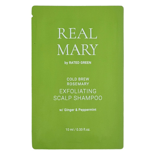 SAMPLE Rated Green Real Mary Cold Brewed Rosemary Exfoliating Scalp Shampoo 10ml Глибокоочищаючий відлущуючий шампунь