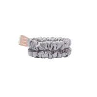 MON MOU Mini slim  Набір із 2 тонких резинок з натурального шовку, перлинно-сірі
