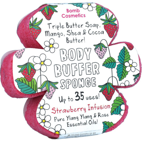 Bomb Cosmetics Губка с мылом Strawberry Infusion Body Buffer Soap Sponge