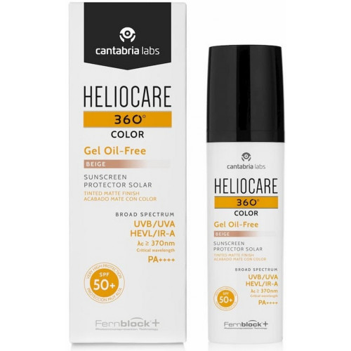 Cantabria Labs Heliocare 360° Gel Oil Free Color Beige Spf 50 50 ml Сонцезахисний гель з тоном на водній основі