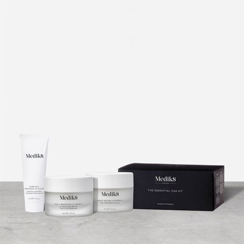 Medik8 Набір Essential CSA Денним крем віт С spf 30, нічний крем з віт А, очищуючий гель