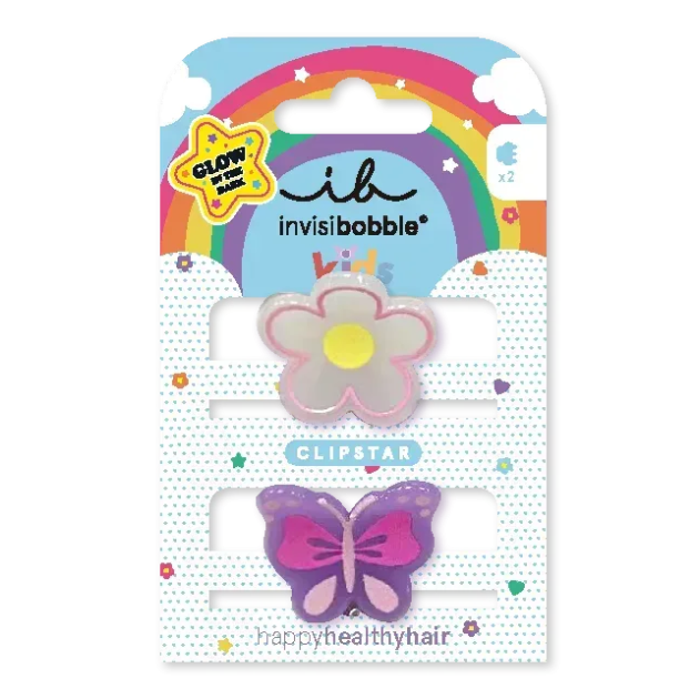 Заколка для волос invisibobble CLIPSTAR GLOW KIDS Happy Flower
