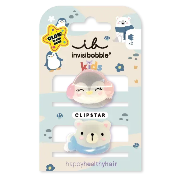 Заколка для волос invisibobble CLIPSTAR GLOW KIDS Polar Friends