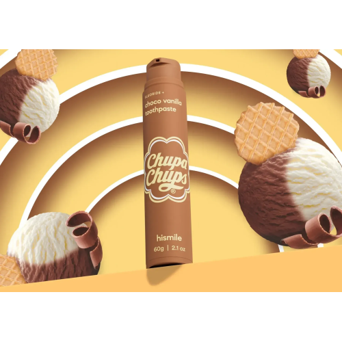Hismile Chupa Chups Choco Vanilla Toothpaste 60g Зубна паста зі шоколадно-ванільним смаком