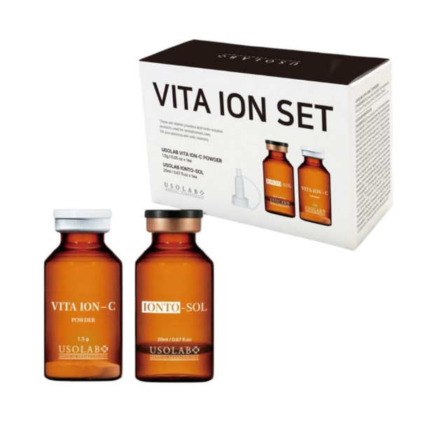 Usolab Vita Ion-C Set 20 мл+ 1,5 г Освітлюючий, антиоксидантний та омолоджуючий набір