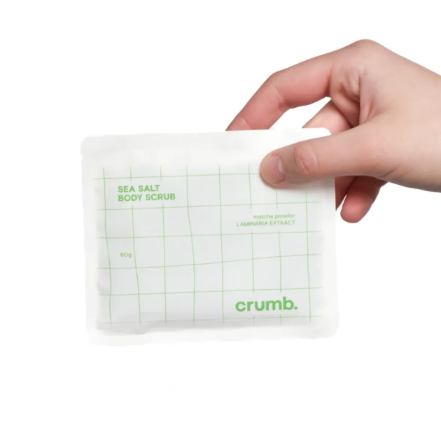 Crumb MATCHA 1 саше х 60 г Сольовий скраб для тіла з пудрою MATCHA та екстрактом ламінарії 