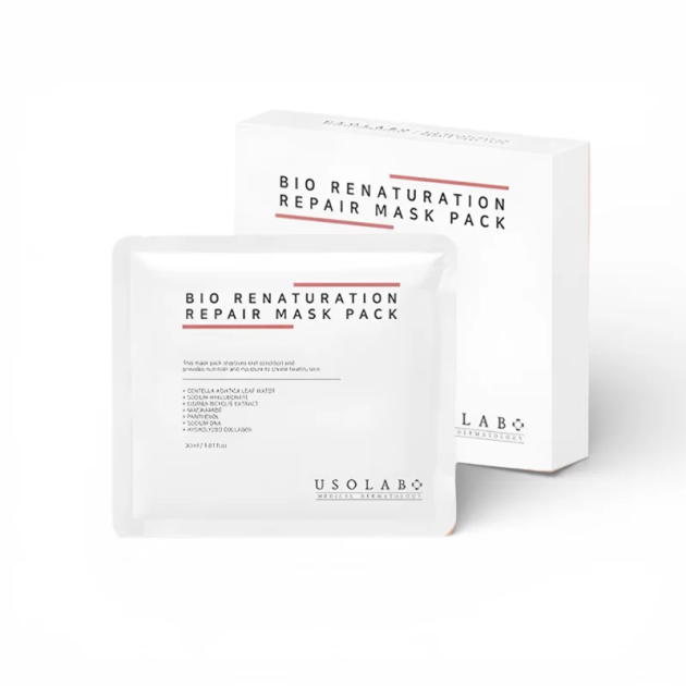 Usolab Bio Renaturation Repair Mask 10 шт НАБІР Відновлююча, заспокійлива та омолоджуюча маска