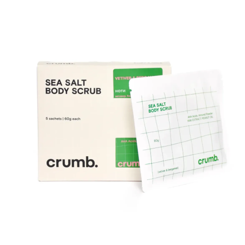 Crumb Vetiver & Bergamot 1 саше х 60 г Сольовий скраб для тіла з AHA-кислотами
