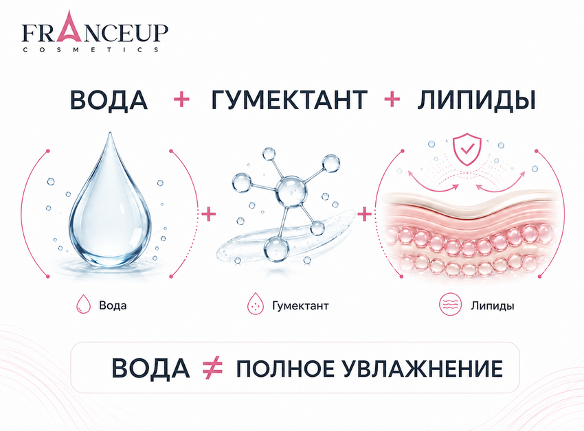 Схема полного увлажнения кожи