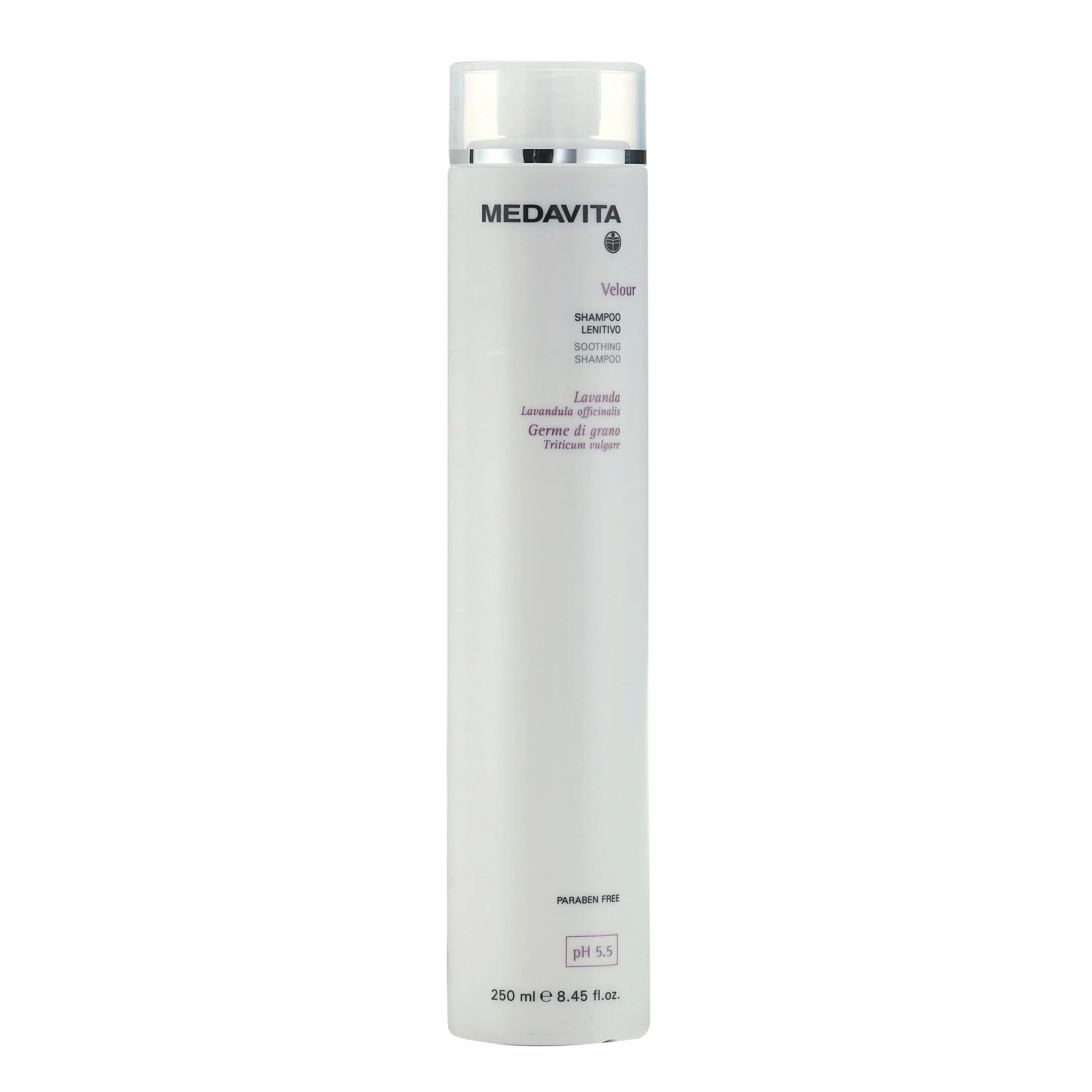 Medavita Velour Shampoo Lenitivo 250ml Шампунь заспокійливий для чутливої шкіри голови