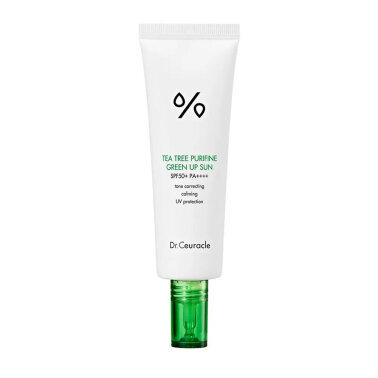 Dr.Ceuracle Tea Tree Purifine Green Up Sun SPF 50+ 50ml Сонцезахисний крем для нейтралізації почервонінь з екстрактом чайного дерева