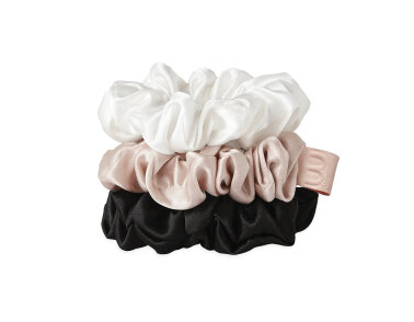 MON MOU Silk Medium Scrunchies Set Набір із 3 середніх резинок з натурального шовку