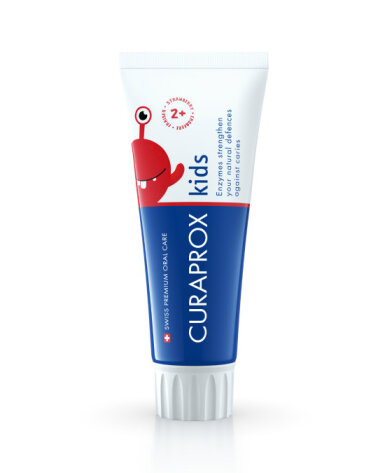 CURAPROX Kids Paste 60ml Детская зубная паста с фтором для малышей от 2-х лет, вкус клубники