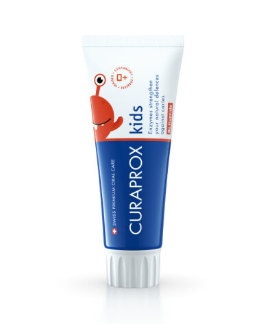 CURAPROX Kids Paste 60ml Дитяча зубна паста без фтору для малюків віком від 0 років, смак полуниці