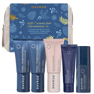 Davroe Travel Pack Fortitude Набір з косметичкою для інтенсивного відновлення стуктури волосся