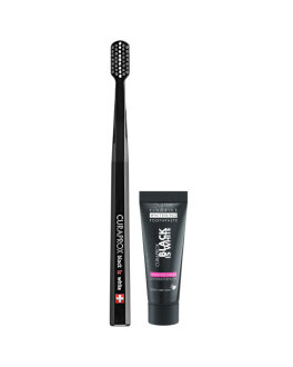 CURAPROX Набір: Відбілююча зубна паста Black is White 10мл + зубна щітка Ultra Soft CS5460