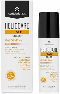 Cantabria Labs Heliocare 360° Gel Oil Free Color Beige Spf 50 50 ml Сонцезахисний гель з тоном на водній основі