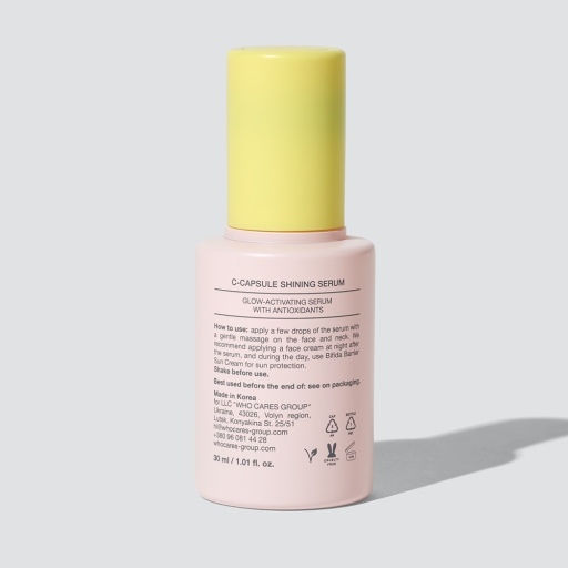 WhoCares Shining C-Capsule Serum 30 ml Мультивітамінна сироватка для обличчя з інкапсульованим вітаміном С — Фото 1