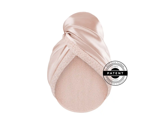 MON MOU Рушник-тюрбан з натуральним шовком нюдовий