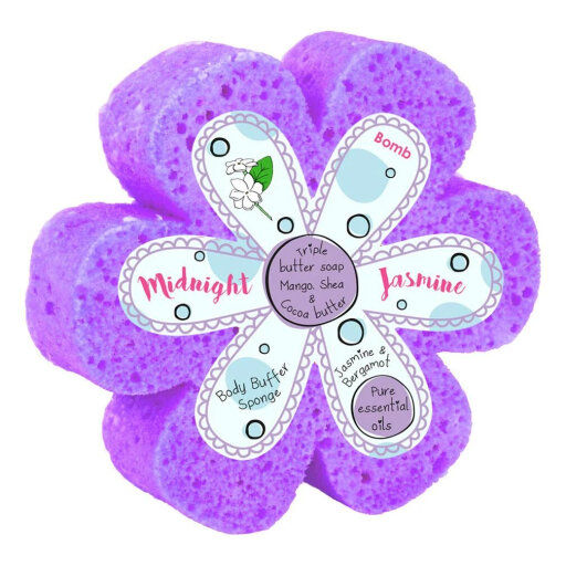 Bomb Cosmetics Губка з милом Midnight Jasmine Body Buffer Shower Sponge