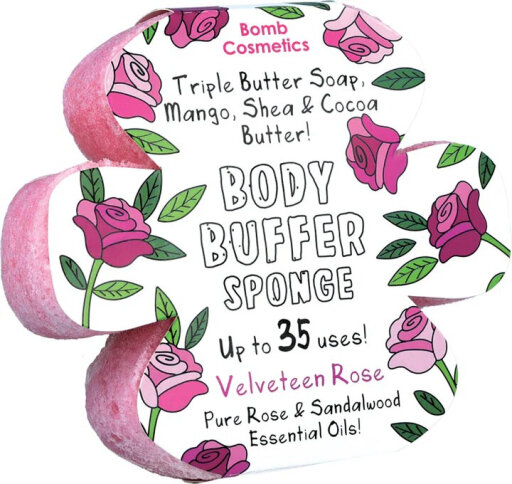 Bomb Cosmetics Губка з милом Velveteen Rose Body Buffer Soap Sponge