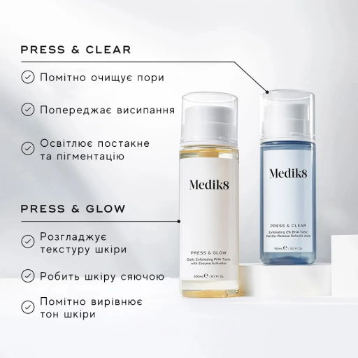 Medik8 Press &amp; Clear Refill 150 ml Отшелушивающий ВНА-тоник с 2% инкапсулированной салициловой кислотой (сменный флакон) — Фото 4