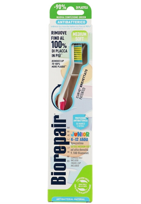 BIOREPAIR Зубная щетка &quot;Совершенная чистка&quot; Soft, Junior 6-12 малиновая