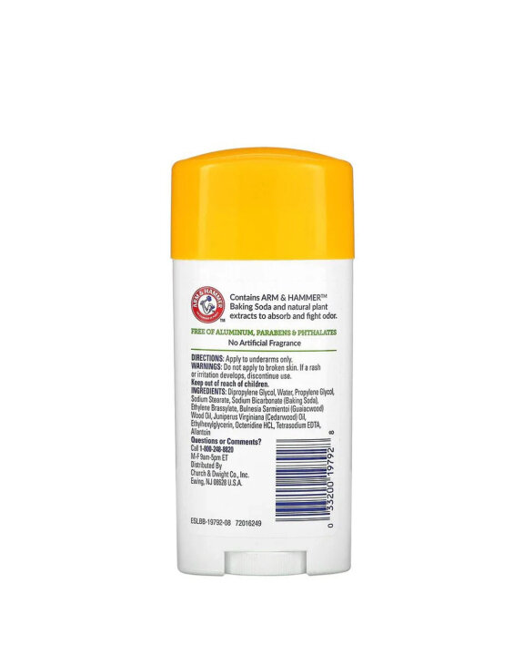 Arm & Hammer Essentials Natural 71g Дезодорант з натуральними речовинами, без штучних ароматизаторів — Фото 2