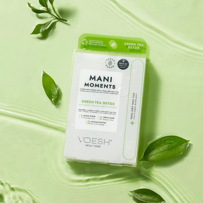 Voesh Mani Moments Duo - Green Tea Detox СПА-догляд для нігтів та шкіри рук "Детокс із зеленим чаєм" — Фото 2