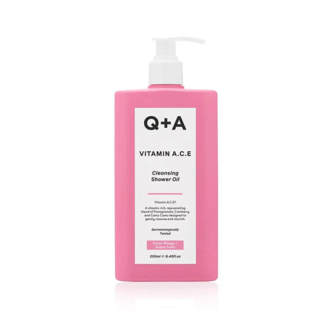 Q+A Vitamin A.C.E Cleansing Shower Oil 250ml Вітамінізована Олія для душу — Фото 1